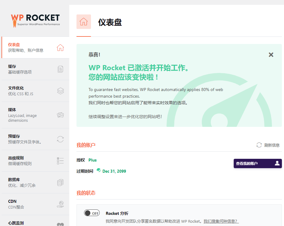 WP Rocket v3.10.1 WordPress静态缓存加速插件